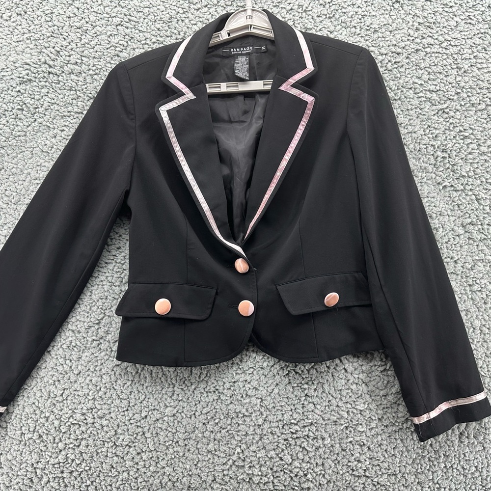 Rampage Black Blazer with Pink Trim